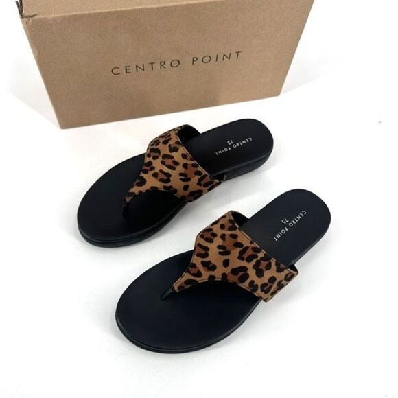 New Centro Point Women’s Leopard Flip Flop Platform Size 7.5 - Picture 2 of 9
